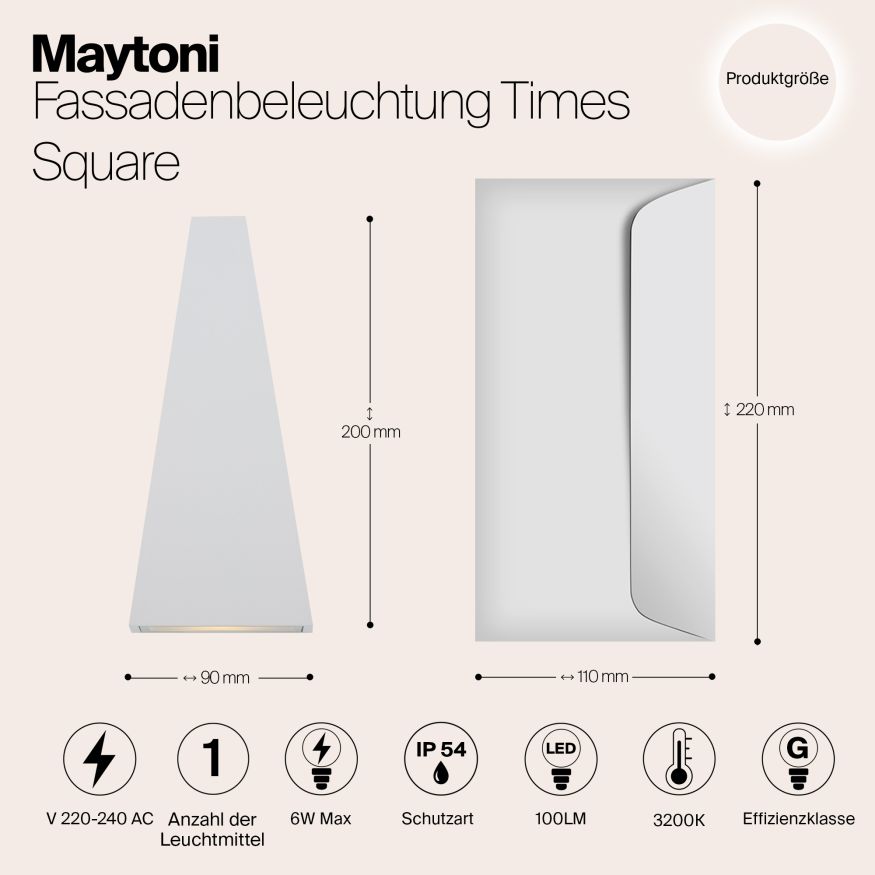 Архитектурная подсветка Outdoor O580WL-L6W MAYTONI Times Square Белый