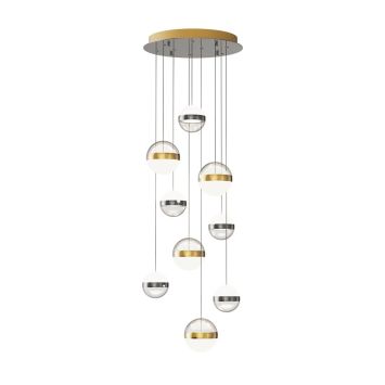 Люстра каскадная ODEON LIGHT 5037/84L RONI никель/античная бронза/прозрачн/молочный