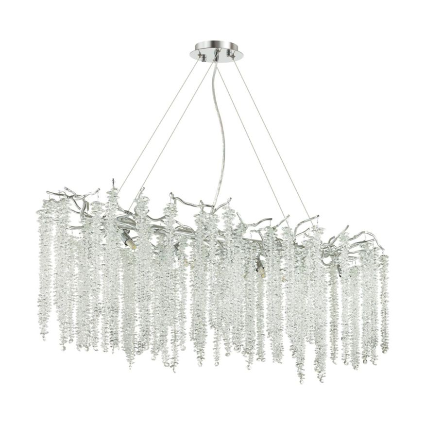 Люстра ODEON LIGHT 5004/12 Banche серебристый/прозрачный металл/хрусталь