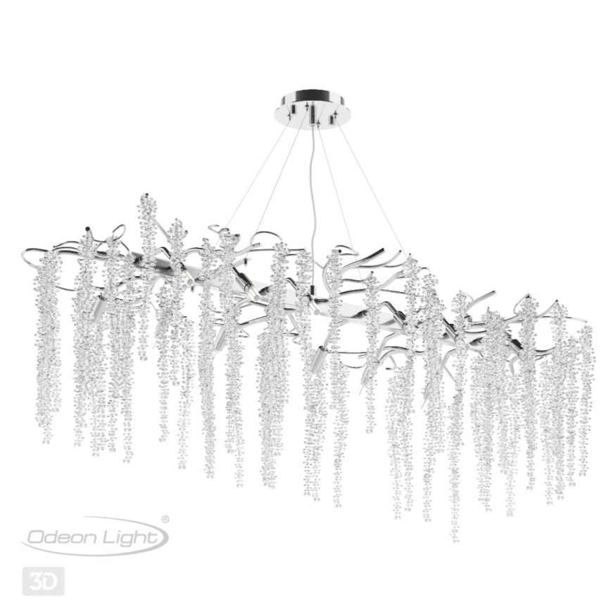 Люстра ODEON LIGHT 5004/12 Banche серебристый/прозрачный металл/хрусталь