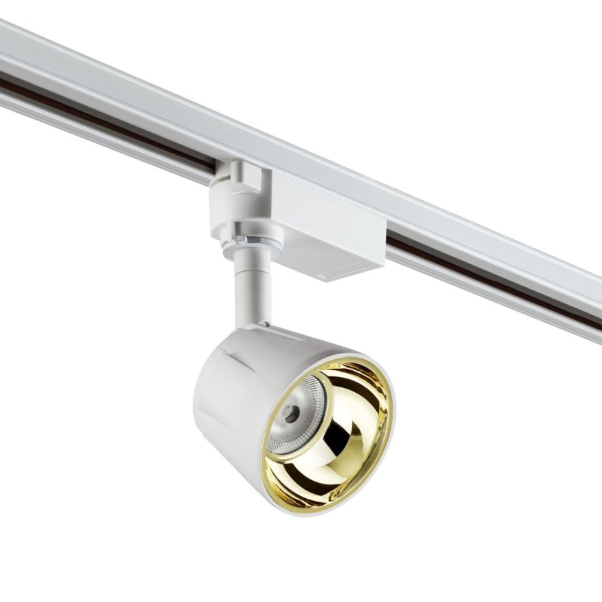 Светильник трековый однофазный трехжильный светодиодный NOVOTECH 358708 KNOF корпус белый/рефлектор золото