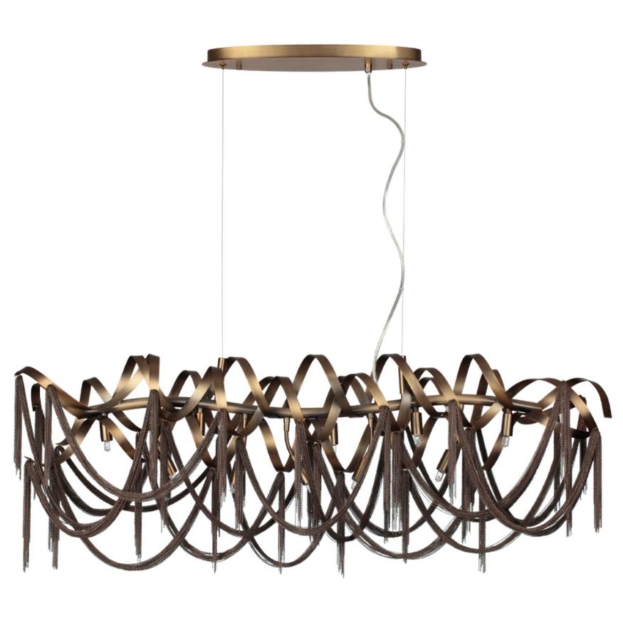 Люстра ODEON LIGHT 5066/10 CHAINY античная бронза/коричневый