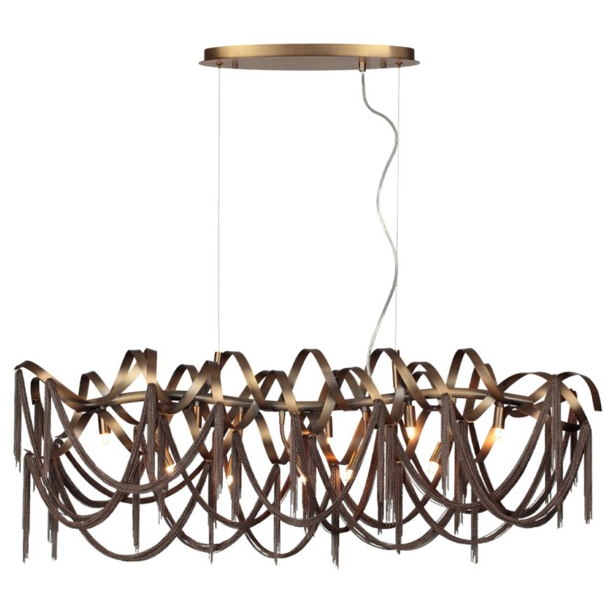 Люстра ODEON LIGHT 5066/10 CHAINY античная бронза/коричневый