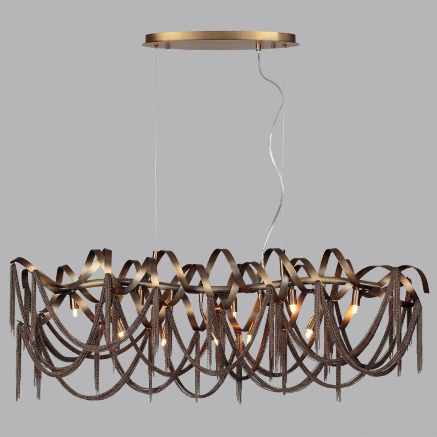 Люстра ODEON LIGHT 5066/10 CHAINY античная бронза/коричневый