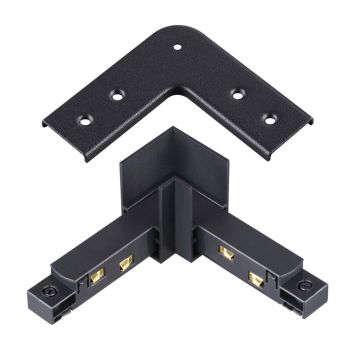 Соединитель с токопроводом для шинопровода "L" NOVOTECH 135105 FLUM черный