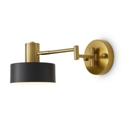 Настенный светильник (бра) Freya FR4008WL-01BBS Freya Izza Черный и Латунь