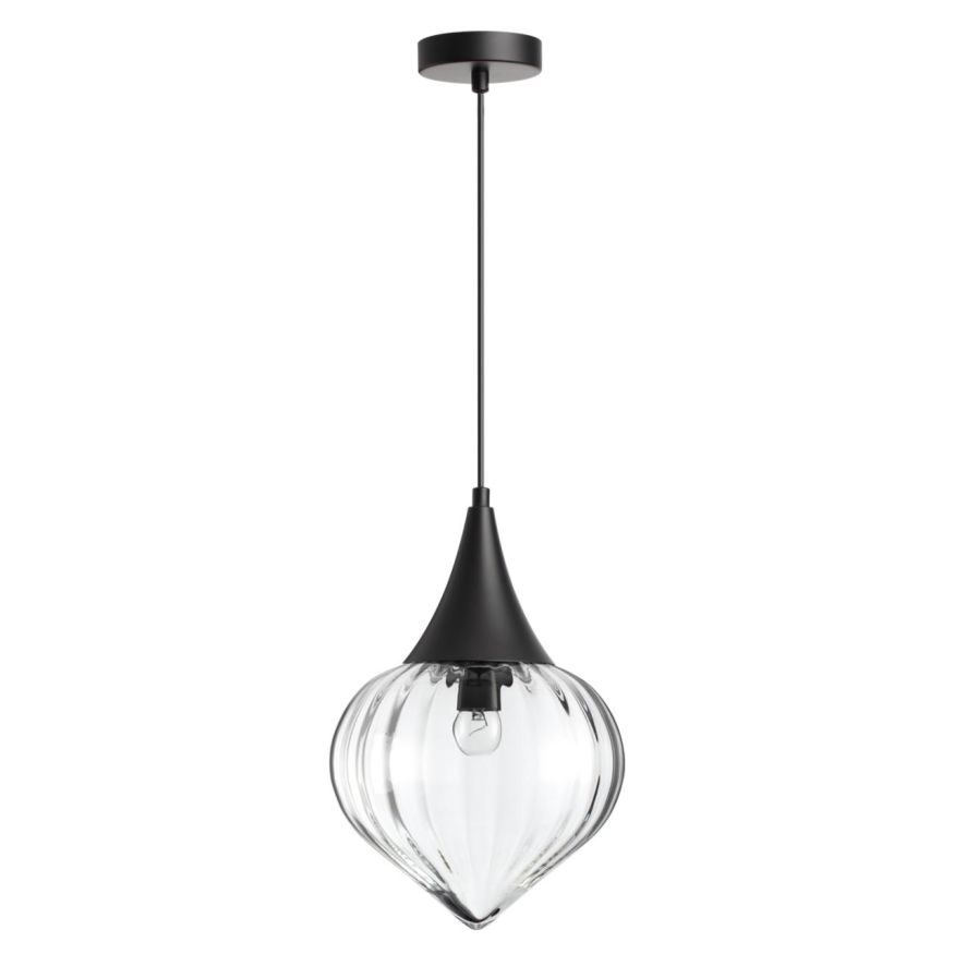 Подвес ODEON LIGHT 4951/1 KESTA черный/прозрачный/стекло