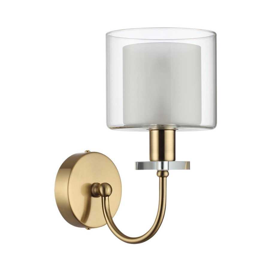 Бра ODEON LIGHT 5088/1W SAGA античная бронза/стекло/прозрачный/белый