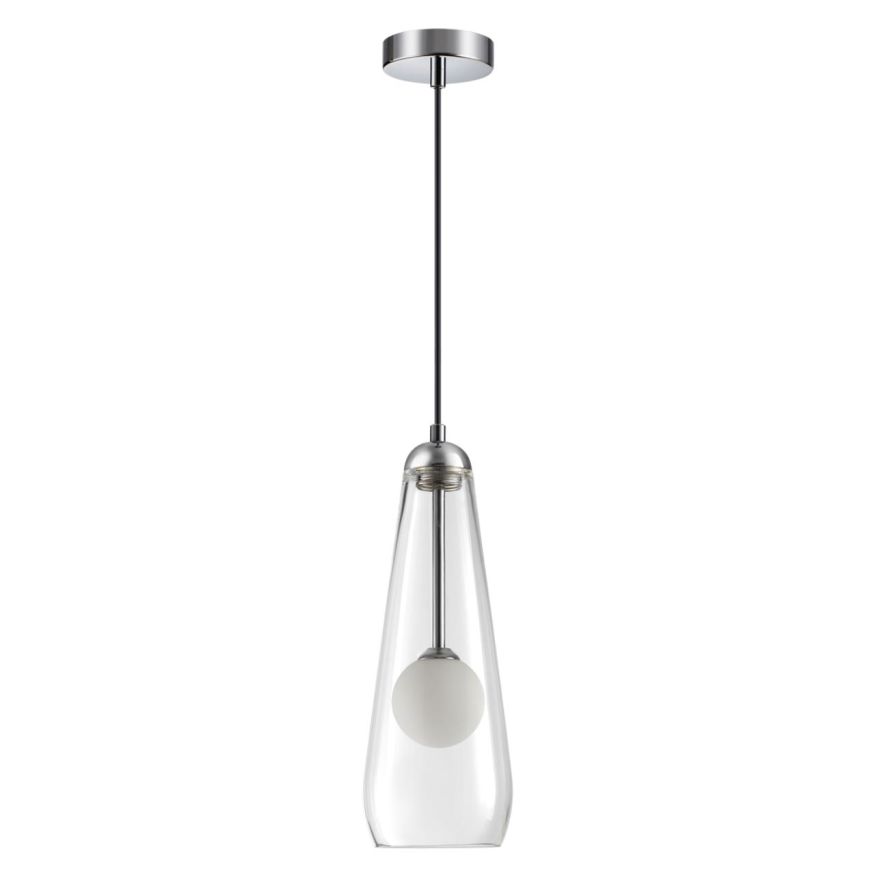 Подвес ODEON LIGHT 4954/1 LOSTAR хром/ белый/прозрачный/стекло