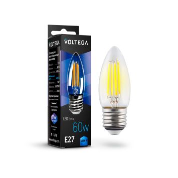 Лампочка Voltega 7029 Voltega Candle E27 6W Прозрачный