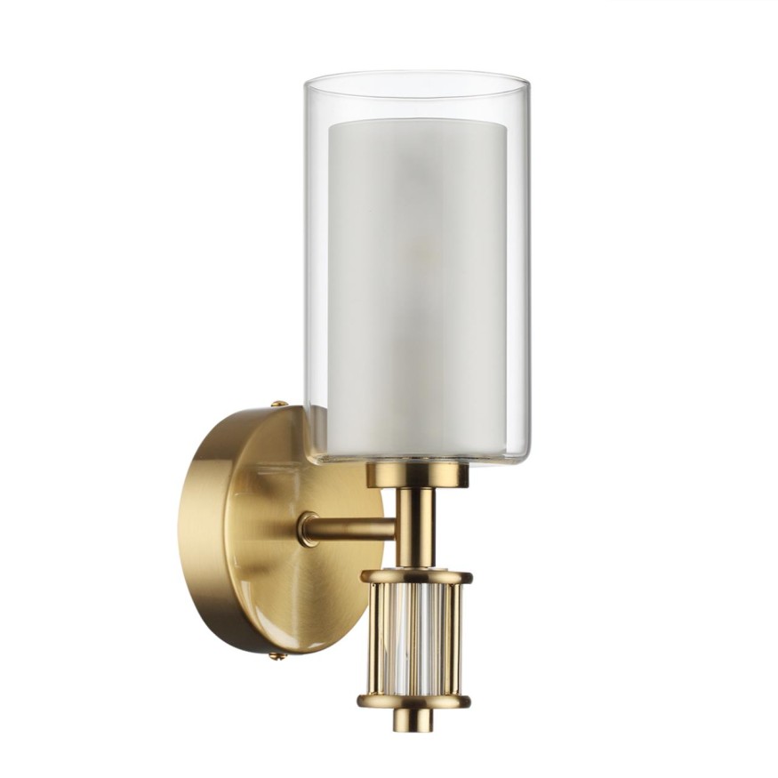 Бра ODEON LIGHT 5088/1WA SAGA античная бронза/стекло/прозрачный/белый