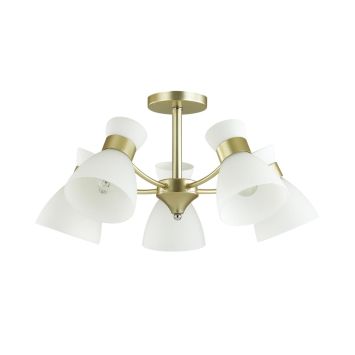 Люстра потолочная LUMION 4535/5C WILMA матовое золото, белый