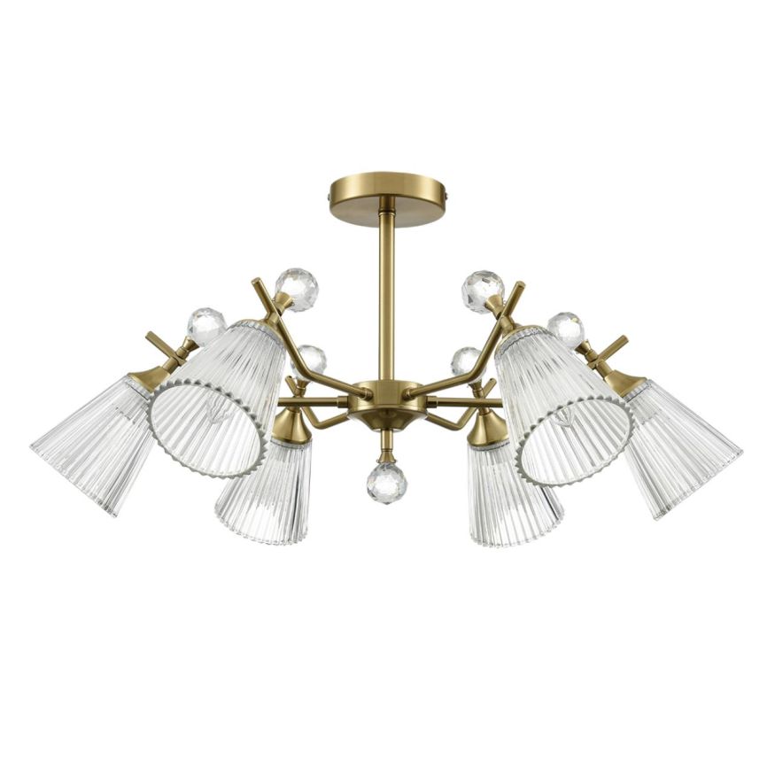 Люстра потолочная LUMION 8046/6C AURICA латунь, прозрачный