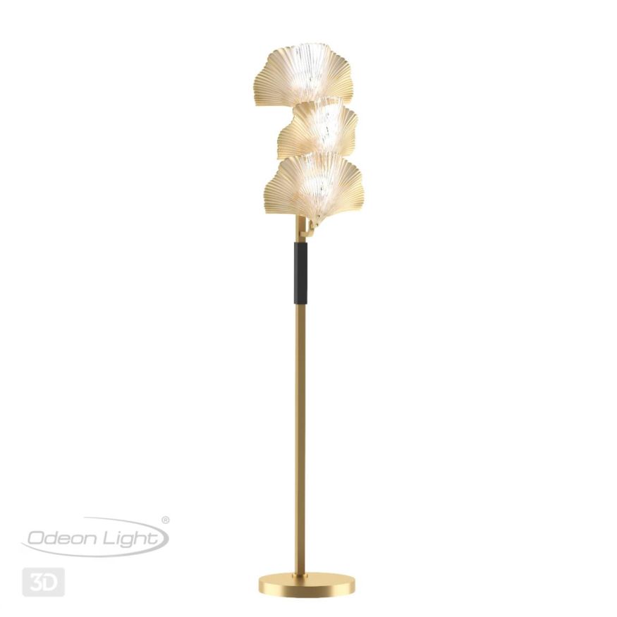 Торшер ODEON LIGHT EXCLUSIVE 4870/3F VENTAGLIO золотой/чёрный