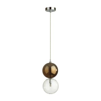 Подвес ODEON LIGHT 4980/1B TWIXY хром/коричневый/стекло