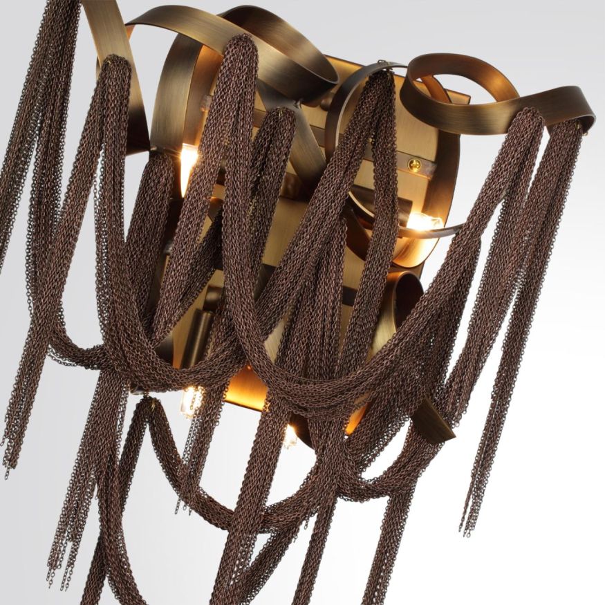 Бра ODEON LIGHT 5066/4W CHAINY античная бронза/коричневый