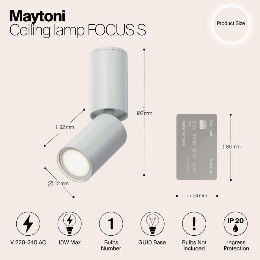 Потолочный светильник Technical C051CL-01W MAYTONI FOCUS S Белый