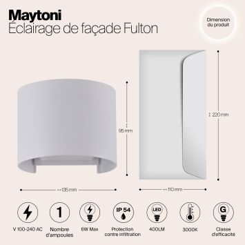 Архитектурная подсветка Outdoor O573WL-L6W MAYTONI Fulton Белый