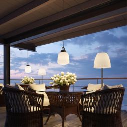 Ландшафтный торшер NOVOTECH 370602 CONTE белый абажур/черная арматура