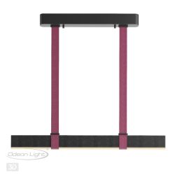 Подвесной светильник ODEON LIGHT 6629/25L VINCENT металл/экокожа/черный/бордовый