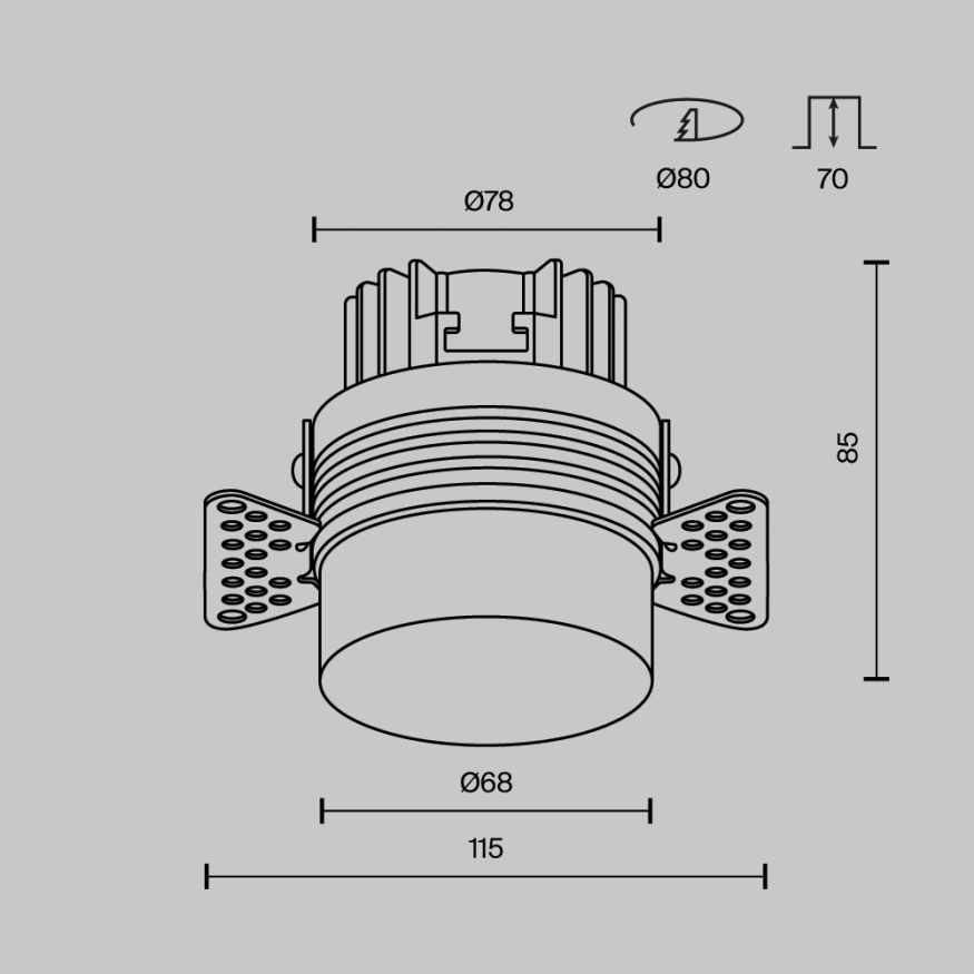 Встраиваемый светильник Technical DL065-12W3K-TRS-W MAYTONI Nude Белый