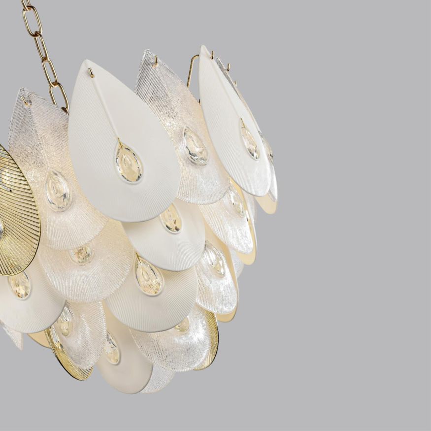 Люстра ODEON LIGHT 5050/17 CABOCHON золото/прозрачный/белый