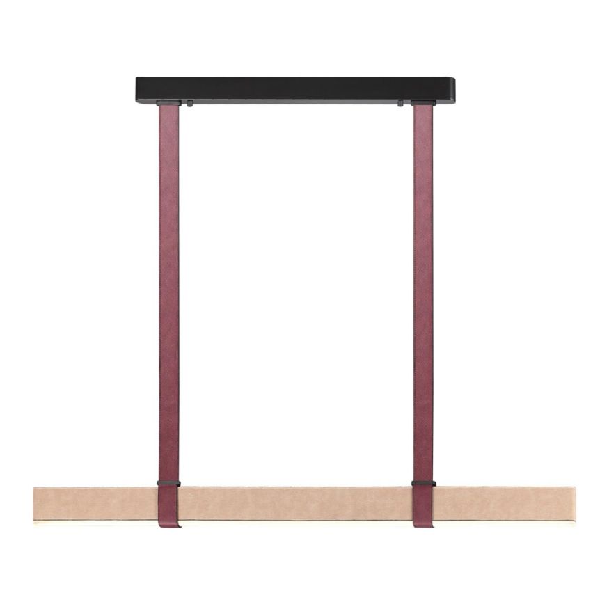 Подвесной светильник ODEON LIGHT 6630/36L VINCENT металл/экокожа/беж/бордовый