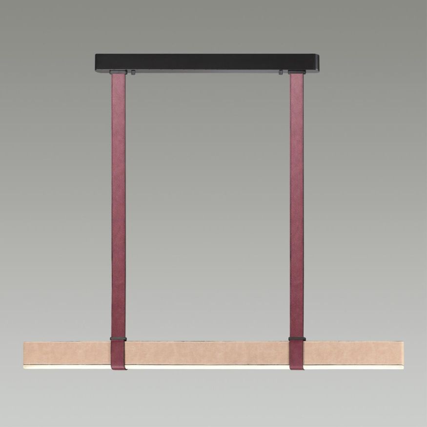 Подвесной светильник ODEON LIGHT 6630/36L VINCENT металл/экокожа/беж/бордовый