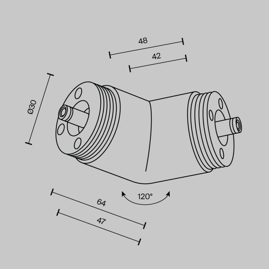 Комплектующие для систем освещения с токоведущими элементами Technical CA018LWC-B MAYTONI Accessories for system Shelf Черный