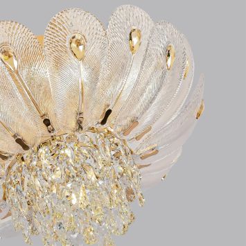 Люстра потолочная ODEON LIGHT 5048/7 PAROTI золото/прозрачный/янтарный