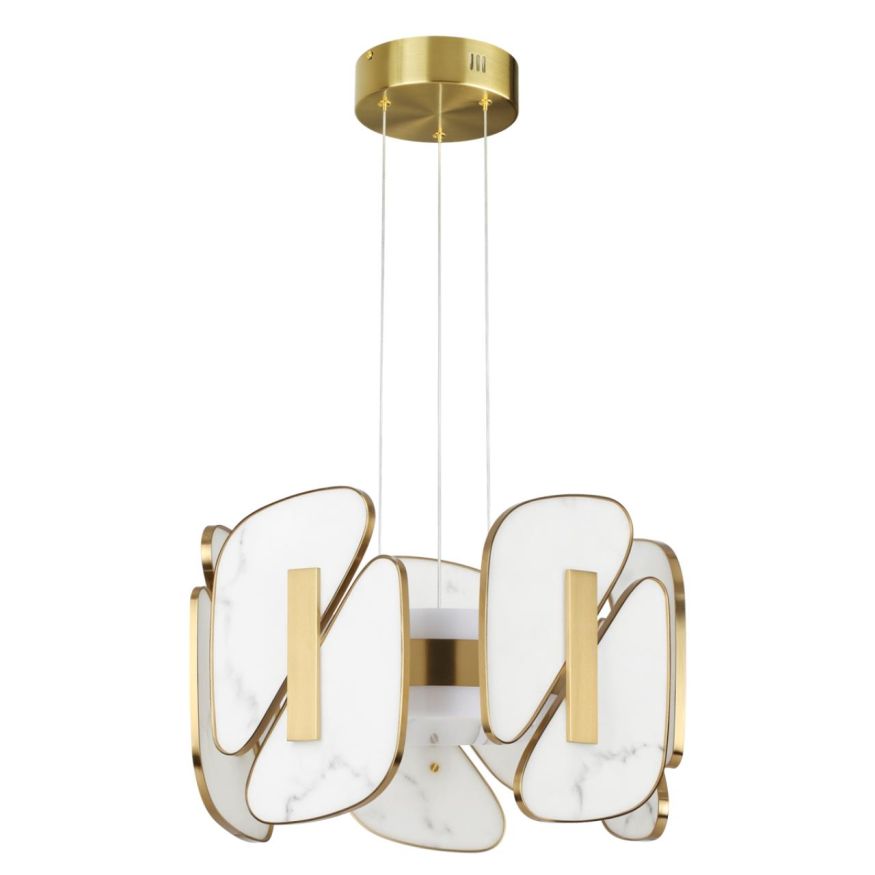 Подвесной светильник ODEON LIGHT EXCLUSIVE 6638/45L CHIARA металл/золотой/искусственный мрамор