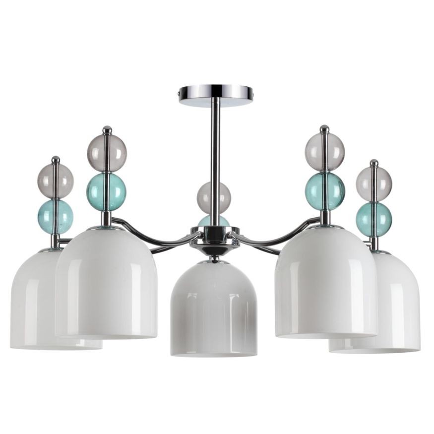 Люстра потолочная LUMION 5235/5C GILLIAN хром, белый, разноцветный