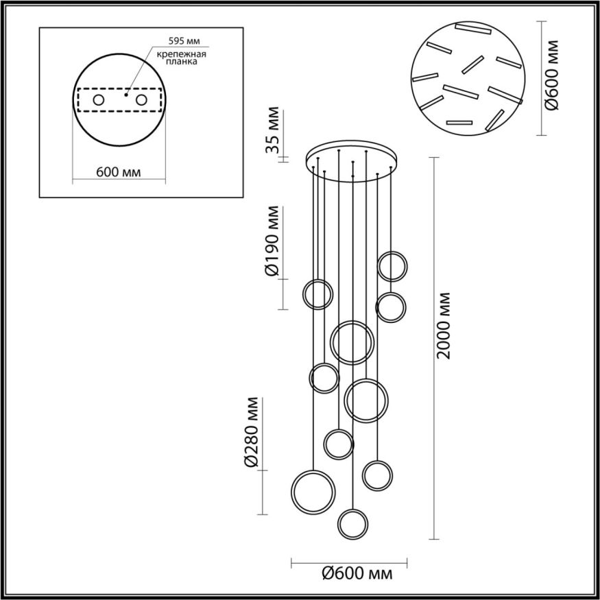Светильник подвесной LUMION 5297/99L NOVA золотой