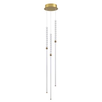 Подвесной светильник ODEON LIGHT 6639/33L MONELLA металл/античная бронза/белые бусы из акрила