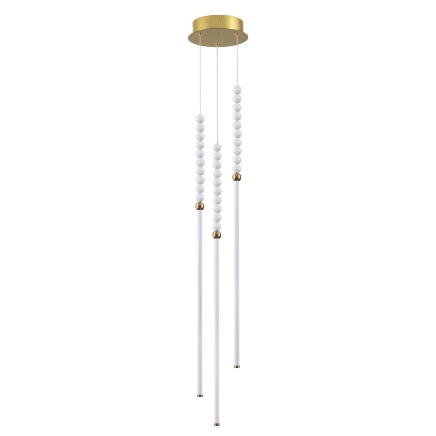 Подвесной светильник ODEON LIGHT 6639/33L MONELLA металл/античная бронза/белые бусы из акрила