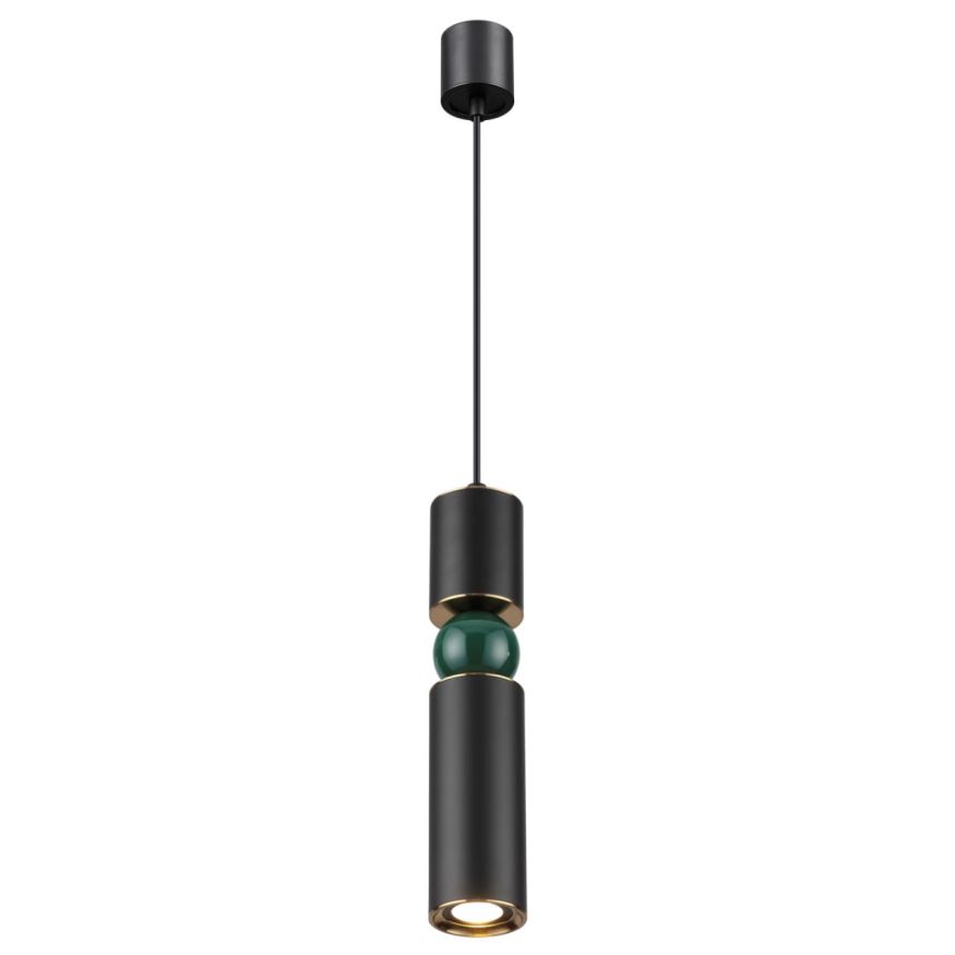 Подвес ODEON LIGHT 4075/5L SAKRA черный/золото/зеленый