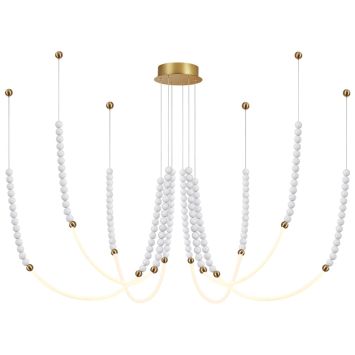 Люстры ODEON LIGHT 6639/70L MONELLA металл/античная бронза/белые бусы из акрила