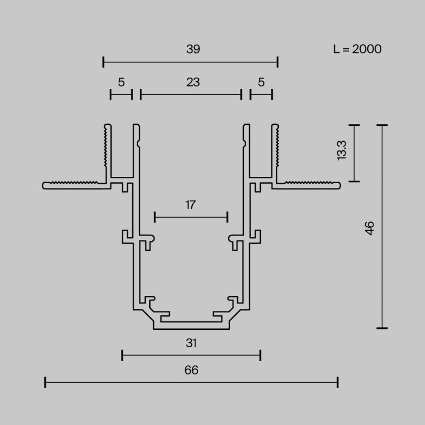 Шинопровод встраиваемый Technical TRX034LS-222B MAYTONI Busbar trunkings Exility Черный
