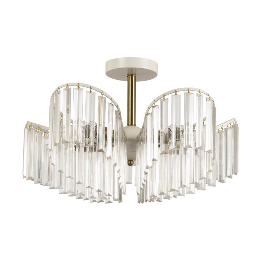 Люстра потолочная LUMION 5278/5C BECCA белый, античная латунь