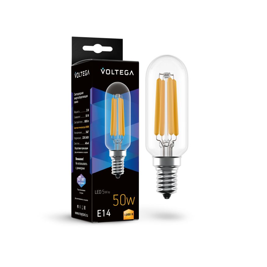Лампочка Voltega 7267 Voltega Candle E14 5W Прозрачный