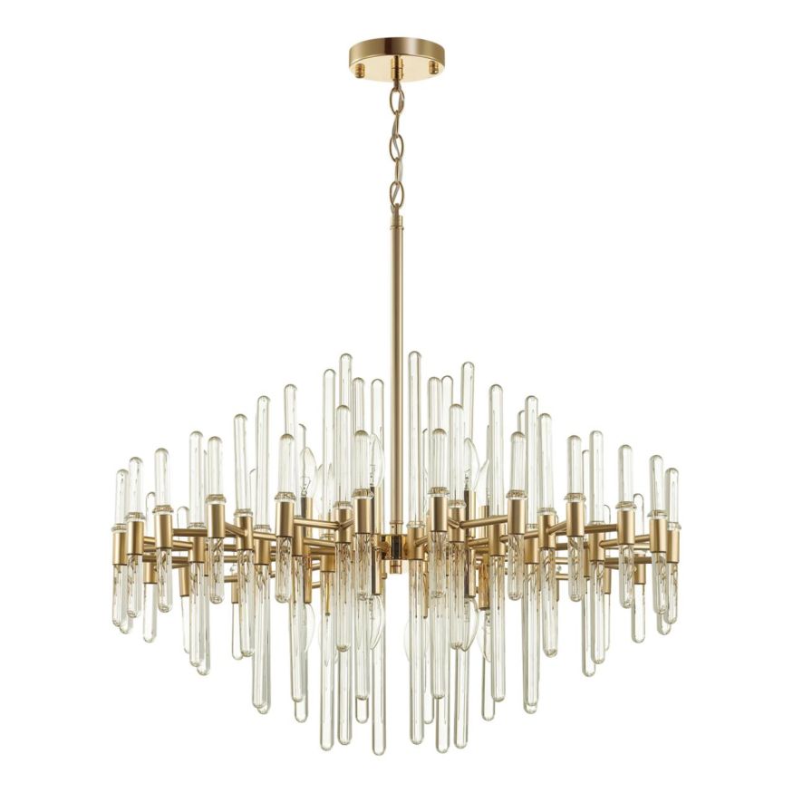 Люстра ODEON LIGHT 4988/12 STIKA золотой/стекло