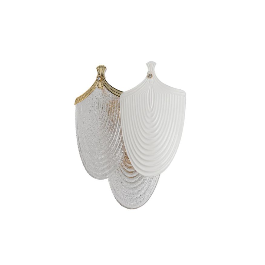 Бра ODEON LIGHT 5051/3W PORCELA золото/прозрачный/белый