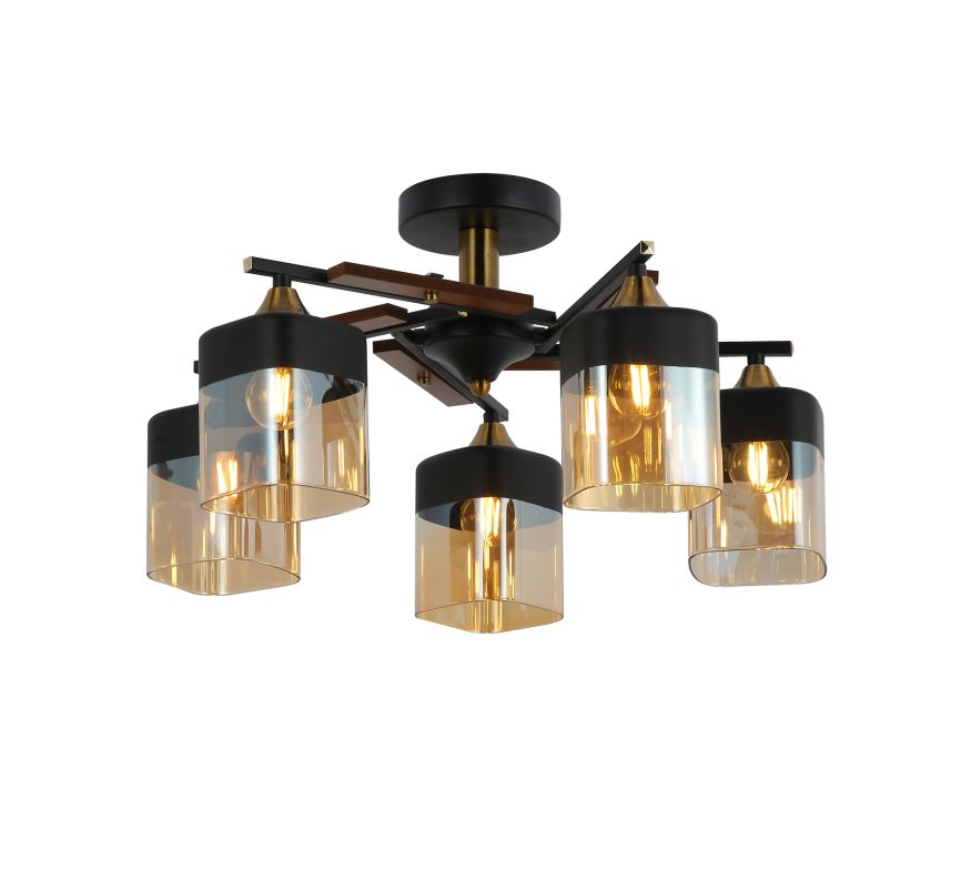 Люстра Freya FR5154PL-05B Freya Glitz Черный с Золотом