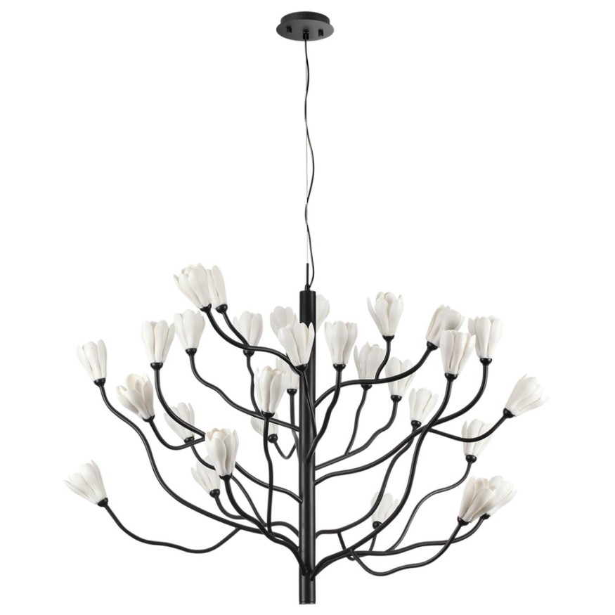 Люстра ODEON LIGHT 5090/30 GARDI черный мат./белый/фарфор