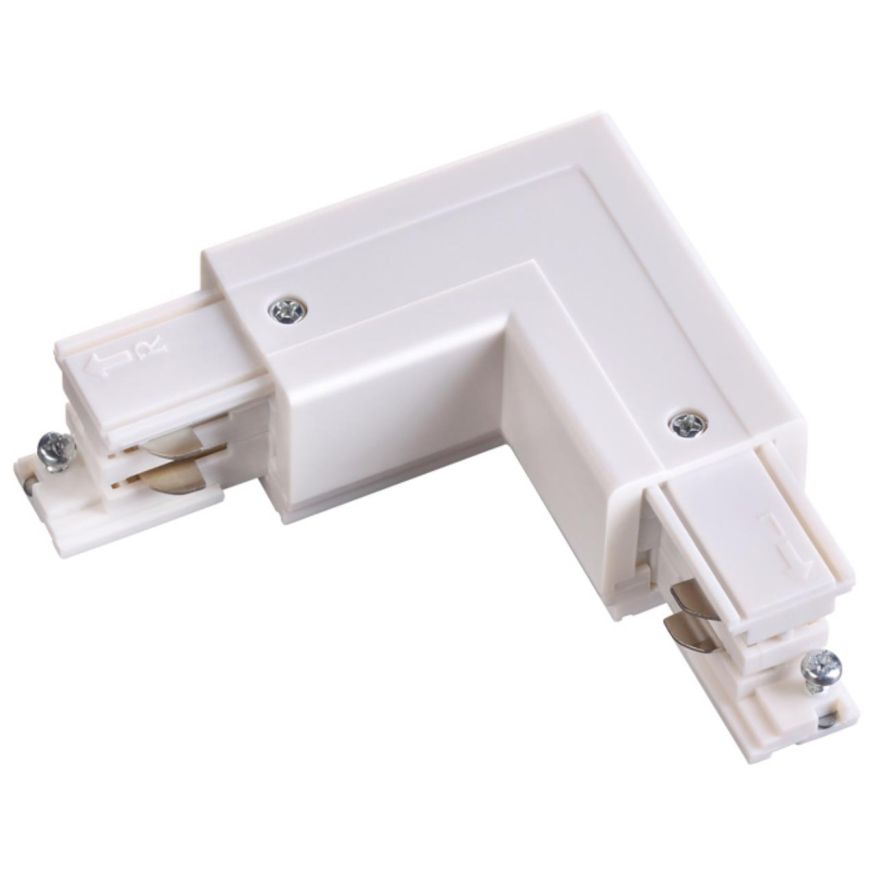 Соединитель &quot;L&quot; внешний с токопроводом для трёхфазного шинопровода NOVOTECH 135062 белый