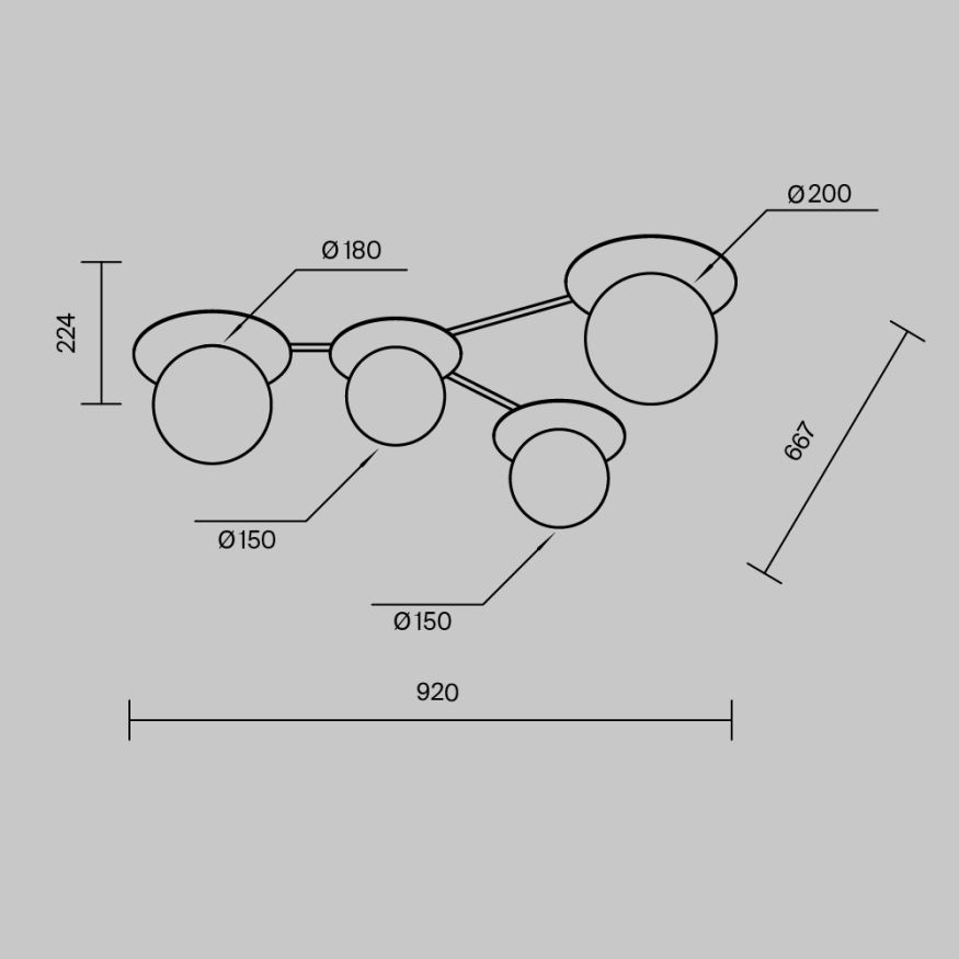 Потолочный светильник Maytoni MOD291CL-04BS Maytoni Star sky Латунь