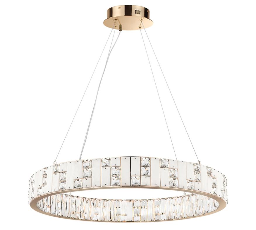 Люстра ODEON LIGHT 5072/100L CROSSA золото/прозрачный/белый