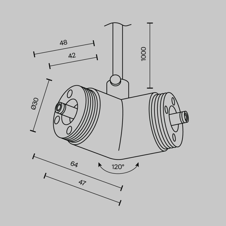 Комплектующие для систем освещения с токоведущими элементами Technical CA018LWC-P-B MAYTONI Accessories for system Shelf Черный