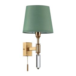 Настенный светильник ODEON LIGHT EXCLUSIVE 4887/1W LONDON бронзовый/зеленый/абажур ткань