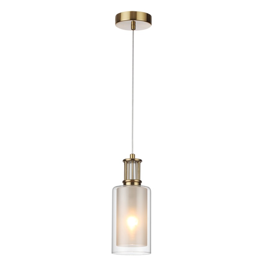 Подвес ODEON LIGHT 5088/1A SAGA античная бронза/стекло/прозрачный/белый